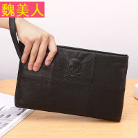 潮流男包手拿包真皮植鞣头层牛皮信封包手包骷颅头时尚手抓包新款