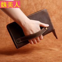 疯马皮手包超大容量手抓包头层牛皮钱包男手拿包复古原创商务手包