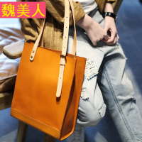 复古原创设计师真皮单肩竖款托特包学院文艺手工头层植鞣牛皮女包