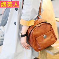 真皮双肩单肩斜跨三用两用背包2017新款手工牛皮复古百搭贝壳女包