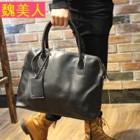 新款真皮英伦男士黑色手提包时尚休闲男包复古斜跨软牛皮单肩包潮