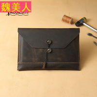 老街记忆真皮手拿包疯马皮信封包 迷你平板牛皮文件包IPAD手工包