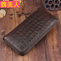 手工钱包复古男长款真皮褶皱纹羊皮手包拉链长款拉链休闲手拿包