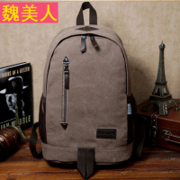 新款学院风帆布背包男士双肩包潮男包大学生书包电脑旅行包韩版