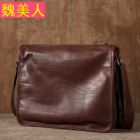 单肩包男款真皮头层牛皮复古单肩斜跨包学生包上班包公文包简约男