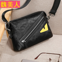 2018新款真皮单肩包男真皮手包手拿包包男士斜挎包 帆布韩版牛皮