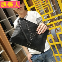 手拿包 男士包包 2017新款韩版男女手抓包个性铆钉包时尚潮流手包