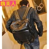 2017韩版新款个性柳钉包双肩包学生书包背包旅行包潮男包包休闲包