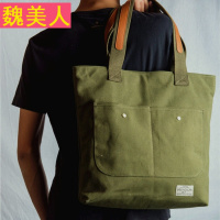 原创新款帆布男包时尚简约男士休闲包手提包单肩包复古商务大包包