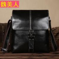 2018新款潮男包单肩包斜挎包头层牛皮商务休闲包竖款公文包IPAD包