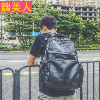 819背包日本双肩包男皮包PU电脑旅行包韩国时尚潮流学生书包原宿