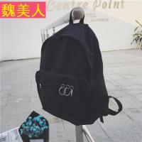 日韩原创圆铁环书包潮流情侣双肩背包中大学生书包复古旅游
