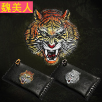 拉链长款钱包钱夹男士真皮手包老虎头手机手拿包个性休闲手抓包