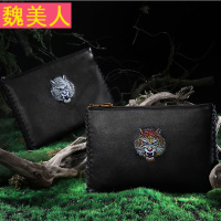 信封包男真皮大容量手包手拿包牛皮个性老虎头男士夹包软皮男包潮