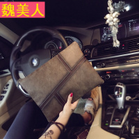 原宿男士手包日系男包 2018几何图形手腕包 百搭撞色文件ipad包