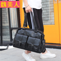 商务男士公文包手提文件包 大容量横款短途旅行包 户外百搭单肩包