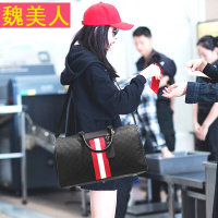 印花旅行包女手提韩版短途旅游包轻便简约单肩大容量健身包行李包