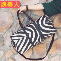 2017夏新款斑马纹短途旅行包女手提韩版出差行李包单肩斜跨旅行袋