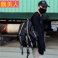 潮牌双肩包男暗黑原宿街头潮流新款百搭休闲旅行防雨背包学生书包