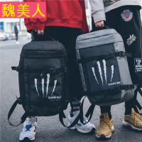 双肩包男大容量水桶2018新款帆布背包大学高中学生书包回家旅行包