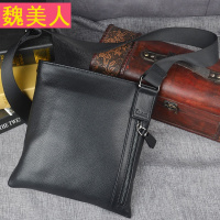 原创真皮男士斜挎包 韩版软皮男式单肩包休闲牛皮斜背男包袋 扁包