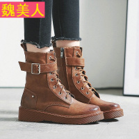 靴子女秋款2017新款百搭马丁靴女英伦风学生复古机车靴女短靴帅气