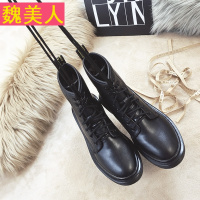 2018春秋新款女靴子单靴马丁靴女平底英伦风短靴女百搭机车鞋