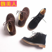 17新款秋季圆头系带马丁靴英伦风复古学生鞋加绒厚底原宿短靴子女
