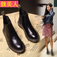 英伦风马丁靴2017新款短靴春秋平底单靴韩版学生女鞋百搭切尔西靴