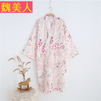 原单日式长袖纯棉纱布和服加肥加长睡袍浴袍睡裙睡衣汗蒸服