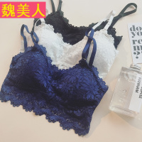 春装新款韩版性感钩花拼接蕾丝抹胸女舒适无钢圈V领美背裹胸内衣