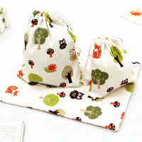 棉麻帆布束口抽绳收纳挂袋布袋衣柜整理收纳袋鞋袜内衣袋