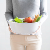 圆形双层镂空水果蔬菜沥水篮洗菜篮家用收纳篮塑料水果篮大号