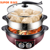 苏泊尔SUPOR 多功能电火锅 JJ34D02-180 电蒸锅 电热锅 电饼铛 煎烤机 6L 不粘防干烧 火力可调