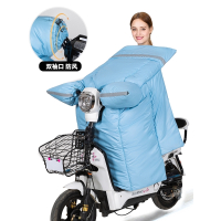 古达电动车挡风被冬季加绒加厚电瓶摩托自行车围裙加大衣pu风罩保暖被
