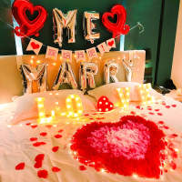 古达情人节表白告白气球装饰求婚浪漫背景墙场景布置婚房卧室创意用品 七夕布置套餐1