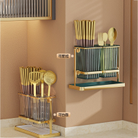 阿斯卡利轻奢筷子收纳盒家用筷子桶沥水筷子筒壁挂式厨房置物架筷子篓筷笼