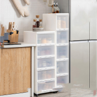 阿斯卡利收纳箱家用塑料抽屉式储物柜移动整理柜衣服玩具零食夹缝收纳柜子