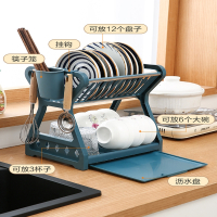 厨房置物架用具晾洗放沥水碗架碗柜碗碟碗筷盘刀收纳盒双层餐具架
