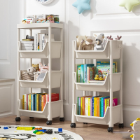 古达可移动书架置物架儿童玩具收纳架多层家用小推车带轮落地简易书柜