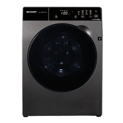 夏普XQG105-8451J-B洗衣机深邃灰滚筒洗衣机10.5公斤一级能效节能洗烘一体变频PCI杀菌护衣空气洗
