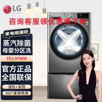 LG FD13PWW 13.5公斤全自动直驱变频滚筒洗衣机洗烘一体 母婴波轮洗 多样烘干 速净喷淋洗