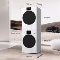 松下 NWAK+N1KR2 白月光3.0MAX洗烘套装 12公斤滚筒洗衣机+10公斤热泵烘干机变频压缩机正反转