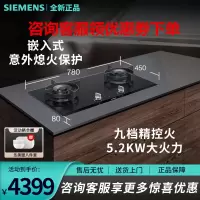 西门子 ER8SR231MP 嵌入式大火力燃气灶天然气台式双灶蒸饭柜