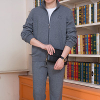 爸爸秋装运动服套装男春秋新款中年男休闲服大码宽松跑步开衫