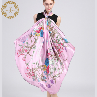 丝巾桑蚕丝围巾女冬季真丝大方巾披肩纱巾秋多用途百搭新款