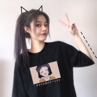 [莎洛仙]ins文艺小清新短袖T恤女韩版潮个性bf原宿风宽松百搭闺蜜装夏