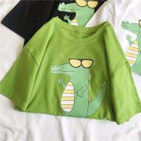 [莎洛仙]绿色T恤女新款学生韩版宽松ins短袖上衣半袖夏装原宿风打底衫