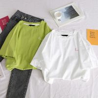 【莎洛仙】超火cec绿色短袖T恤女学生韩版宽松衣服女ins上衣体恤衫新款