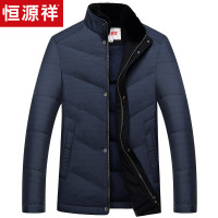 恒源祥中老年男羽绒服外套加厚 春款立领毛领保暖冬装男装